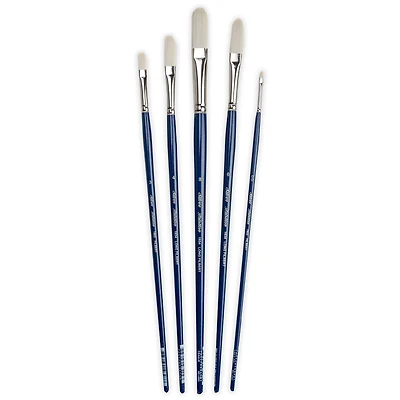 Silver Brush Limited Bristlon Long Filbert Brushes, Set of 5