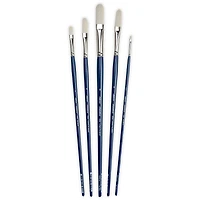 Silver Brush Limited Bristlon Long Filbert Brushes, Set of 5
