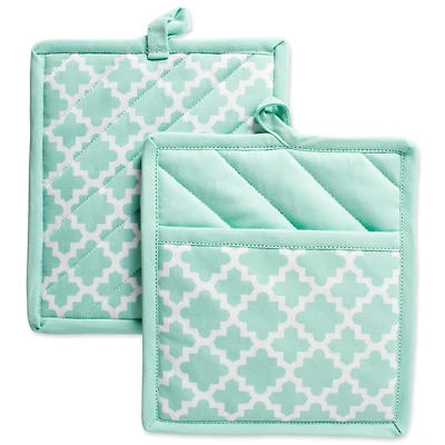 DII® Aqua Lattice Potholder Set