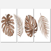 Designart - Tropical Monstera and Palm Leaf In Terracotta