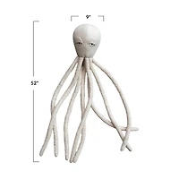 Hello Honey® White Cotton & Linen Octopus-Shaped Pillow