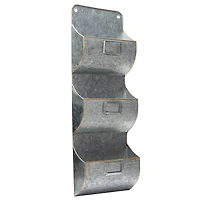 Mind Reader Large 3-Tier Silver Hanging Wall File Organizer