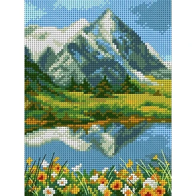 Orchidea Needlepoint Canvas For Halfstitch Without Yarn Summer In The Mountains - Printed Tapestry Canvas