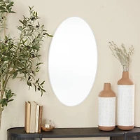 White Contemporary Wall Mirror, 18" x 1" x 32"