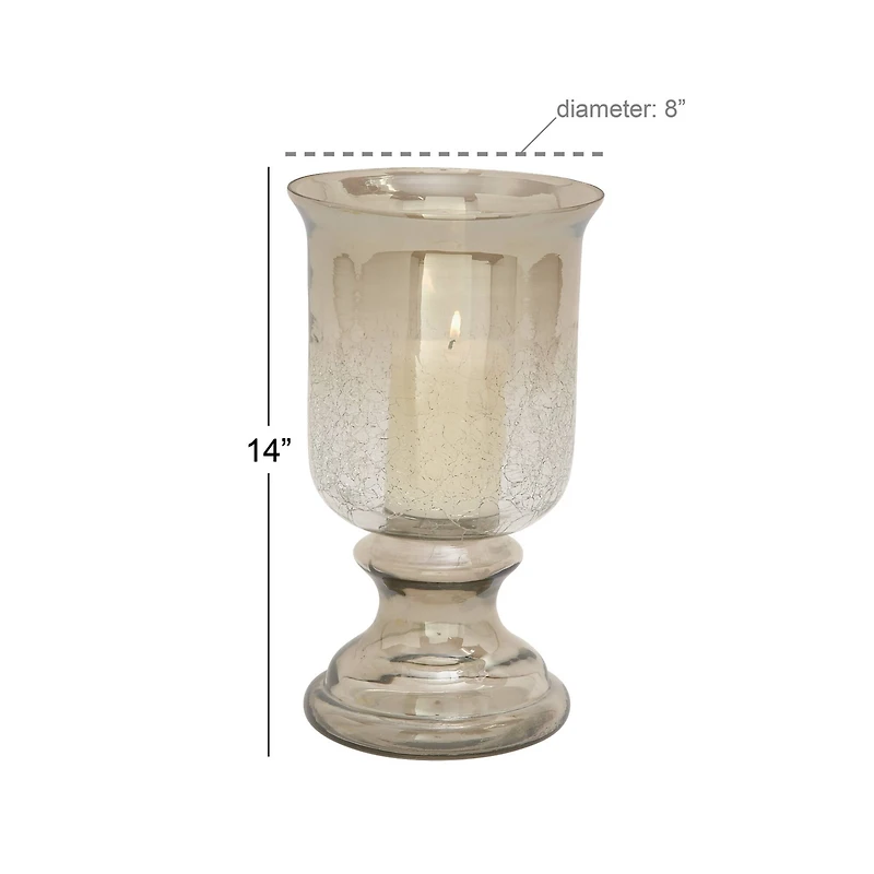 14" Brown Glass Traditional Candle Holder