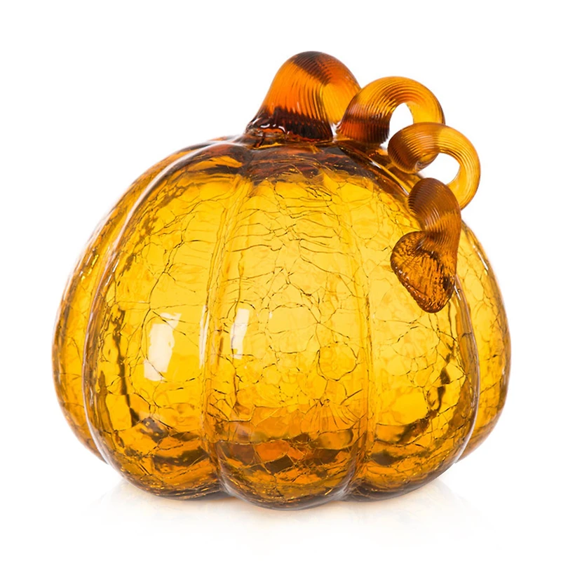 Glitzhome® Crackle Glass Pumpkin