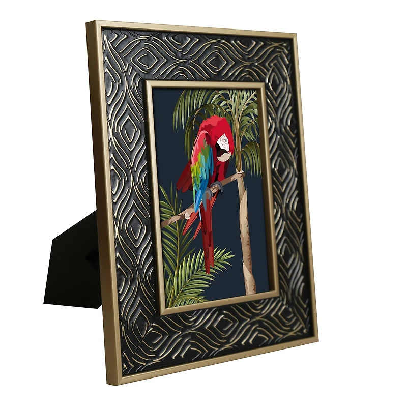 Safari 5" x 7" Black & Gold Wave Embossed Frame by Ashland®