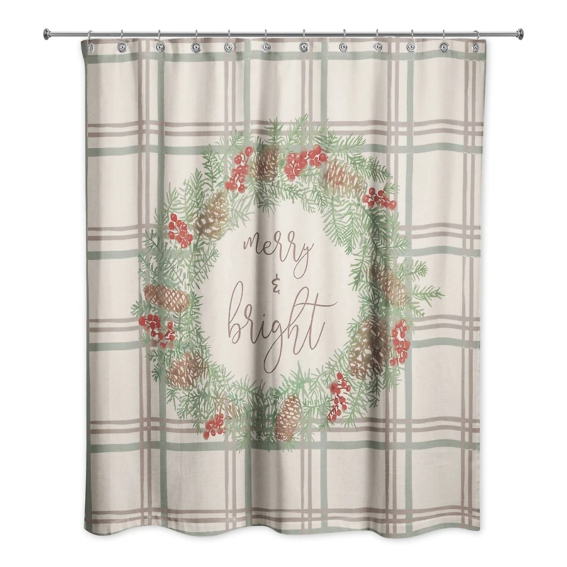Merry & Bright Plaid Shower Curtain