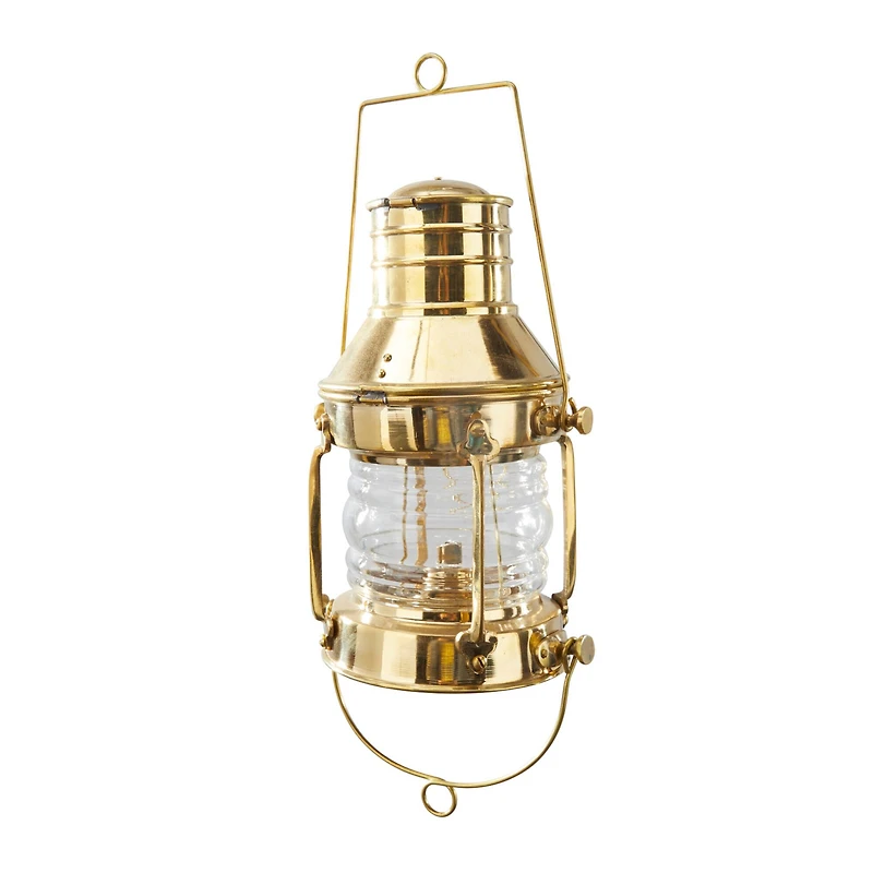 9" Gold Brass Candle Lantern