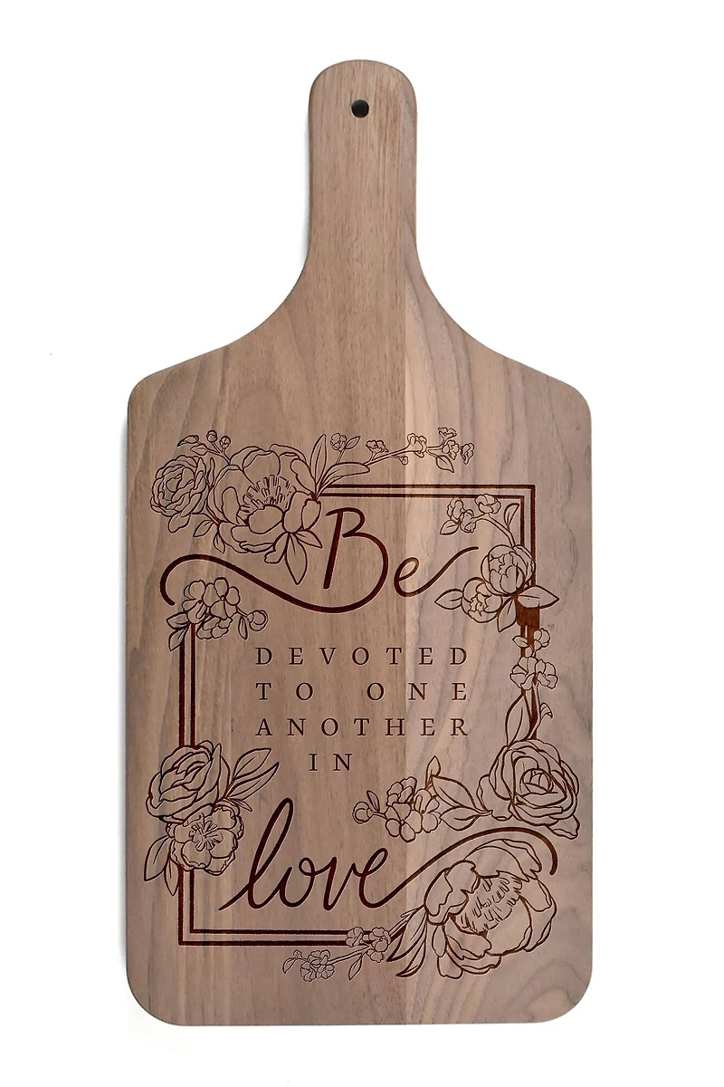 Be Devoted 8" x 17" Walnut Paddle Cutting Board