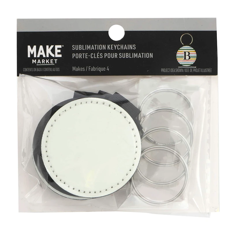 2" Round Plastic Sublimation Keychains, 4ct. by Make Market®