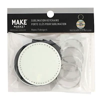 2" Round Plastic Sublimation Keychains, 4ct. by Make Market®
