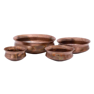 Copper Metal Rustic Planter Set