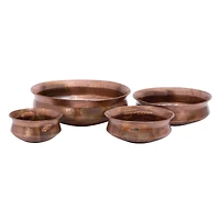 Copper Metal Rustic Planter Set