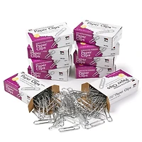 Charles Leonard 2" Silver Nickel Plated Jumbo Gem Paper Clips, 20 Packs of 100