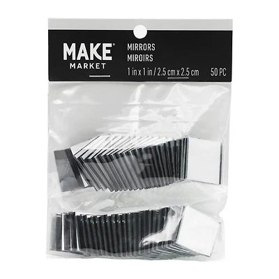 1" Square Glass Mirrors, 50ct. by Make Market®
