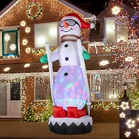 Glitzhome® 20FT Giant Lighted Inflatable Disco Skiing Snowman