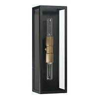 Hello Honey® Lloyd Matte Black Modern Minimalist Metal & Glass Wall Mounted Outdoor Light