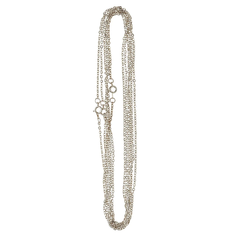 Rhodium Flat Oval Chain Necklaces By Bead Landing™
