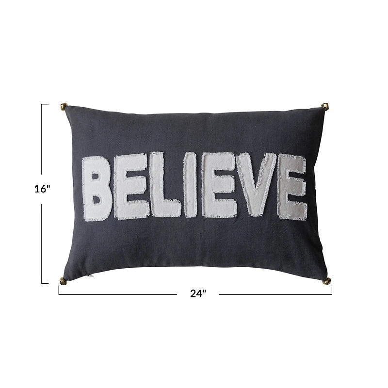 Hello Honey® 24" Believe Cotton Lumbar Pillow