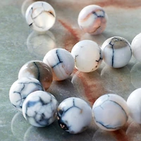 Black & White Fire Agate Round Beads by Bead Landing
