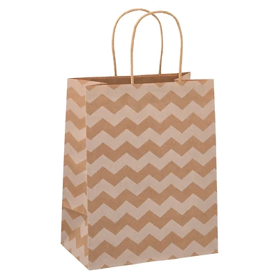 10" Kraft Dots & Chevron Paper Bag Value Pack by Celebrate It™