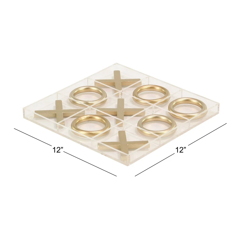 Gold Iron Tic-Tac-Toe Game Set