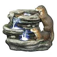 Bright Waters Otters Garden Fountain Sculpture