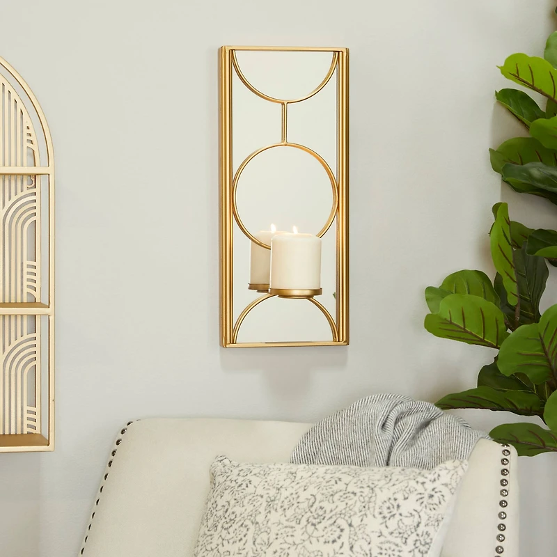 CosmoLiving by Cosmopolitan Gold Metal Modern Wall Sconce