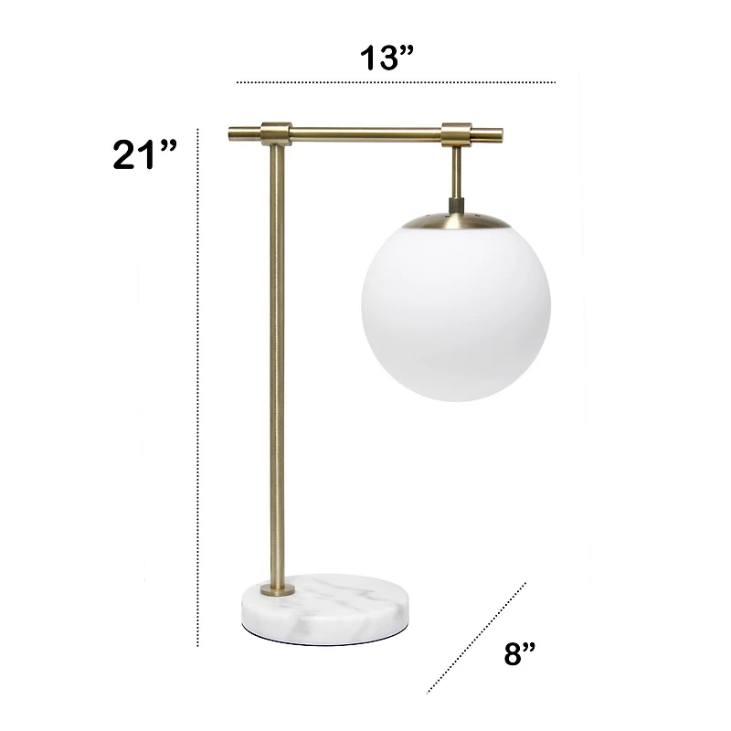 Lalia Home Studio Loft 21" White Globe Shade Table Lamp