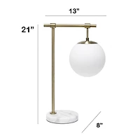 Lalia Home Studio Loft 21" White Globe Shade Table Lamp