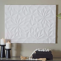 CosmoLiving by Cosmopolitan White Wood Carved Geometric Wall Decor 24" x 2" x 32"