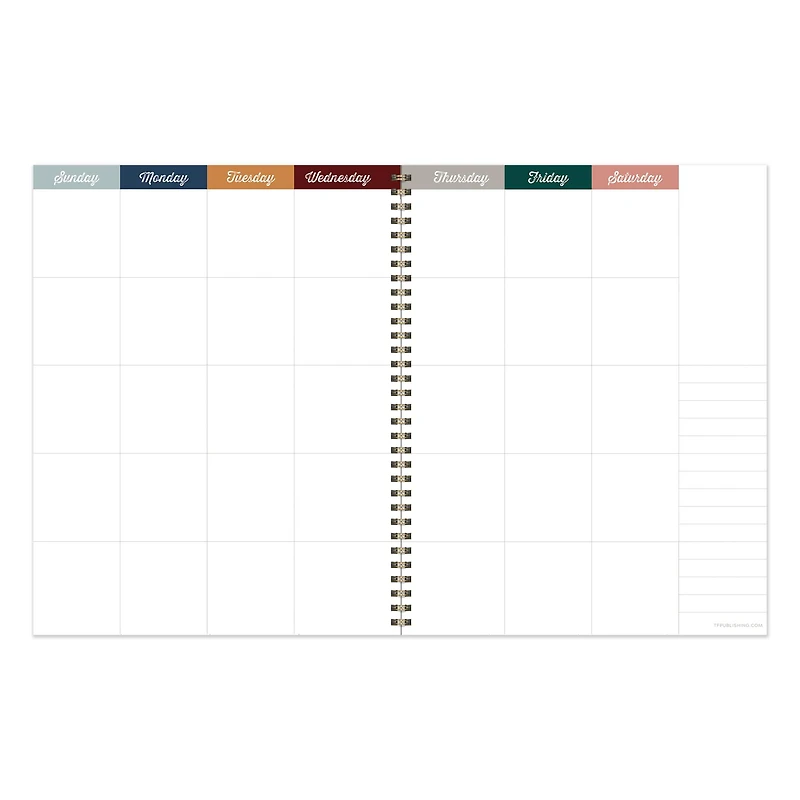 TF Publishing Large Spotted Dot Boho Undated Spiral Planner