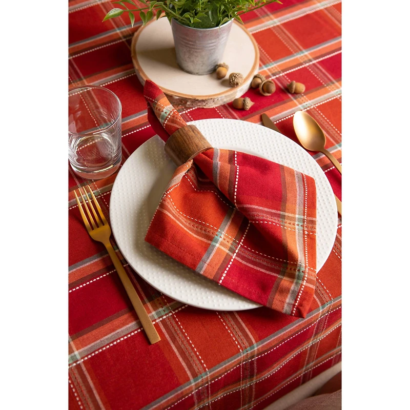 DII® 120" Autumn Spice Plaid Tablecloth
