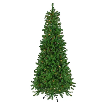 7ft. Pre-Lit Norfolk Spruce Artificial Christmas Tree, Multicolor Lights