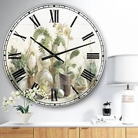Designart 'Greenhouse Orchids Farmhouse Wall Clock