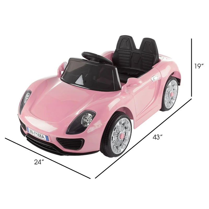 Toy Time Pink Battery Powered Ride-On Sports Car