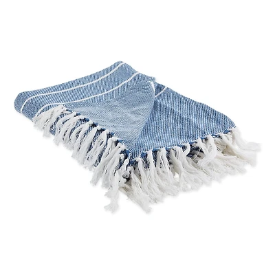 DII® French Blue & White Thin Stripe Throw
