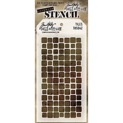 Stampers Anonymous Tim Holtz® Tiles Layering Stencil