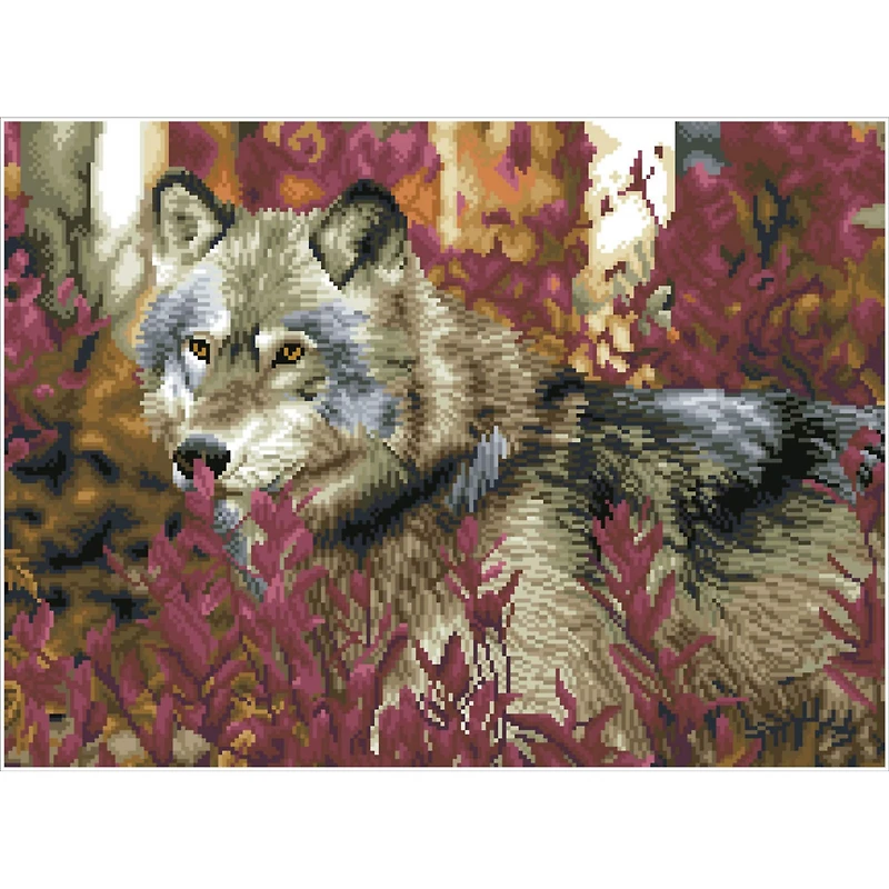Diamond Dotz® Advanced Autumn Wolf Pre-Framed Diamond Painting Kit