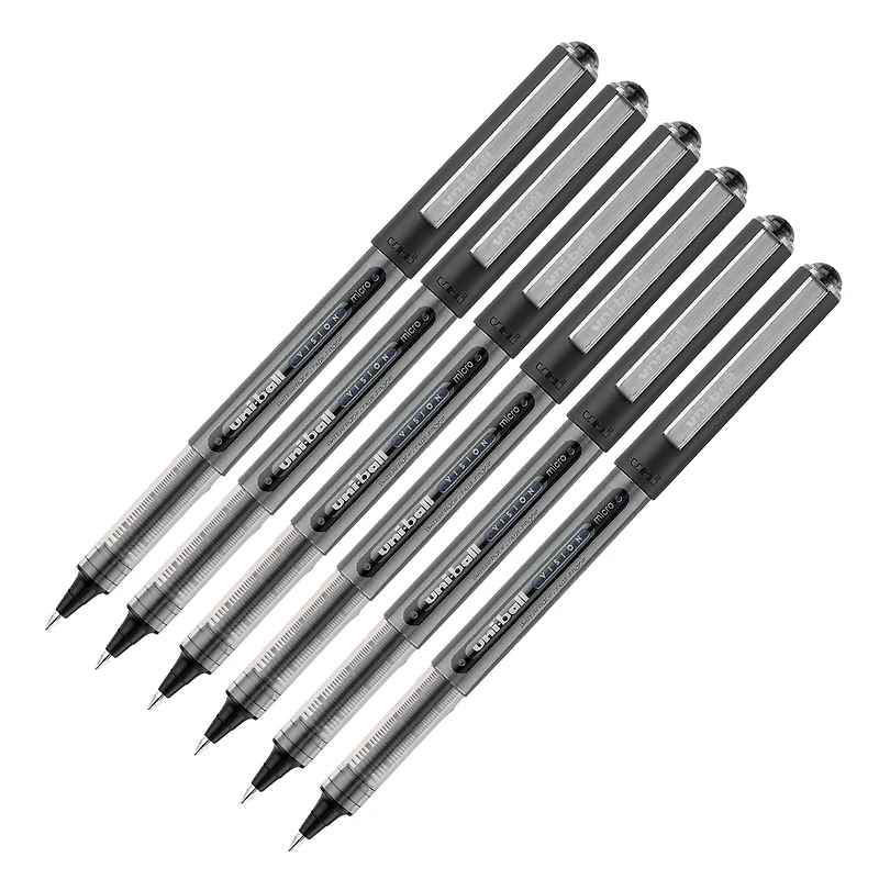 Vision™ Black Micro Point Roller Ball Pen, 6ct.