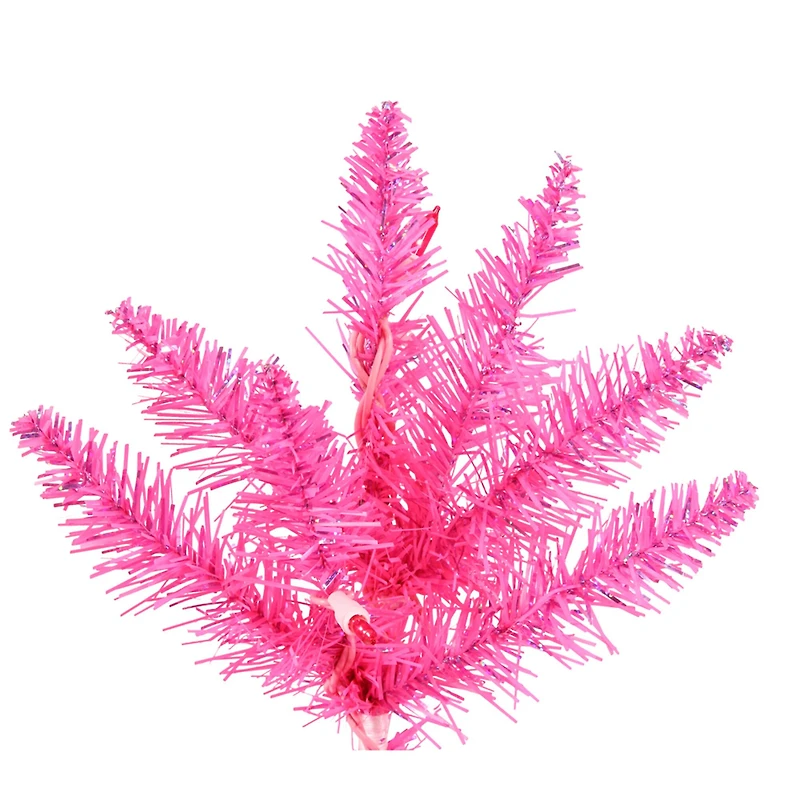 3ft. Pre-Lit Hot Pink Artificial Christmas Tree, Pink LED Lights
