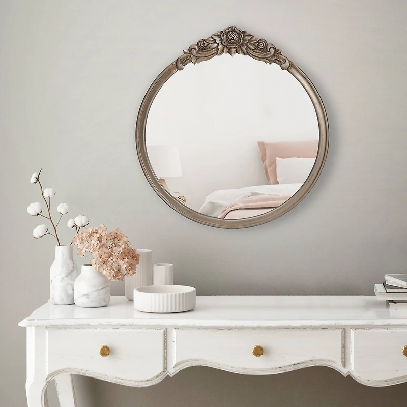 Habitat Alaric 21.5" Pewter Rosette Framed Mirror