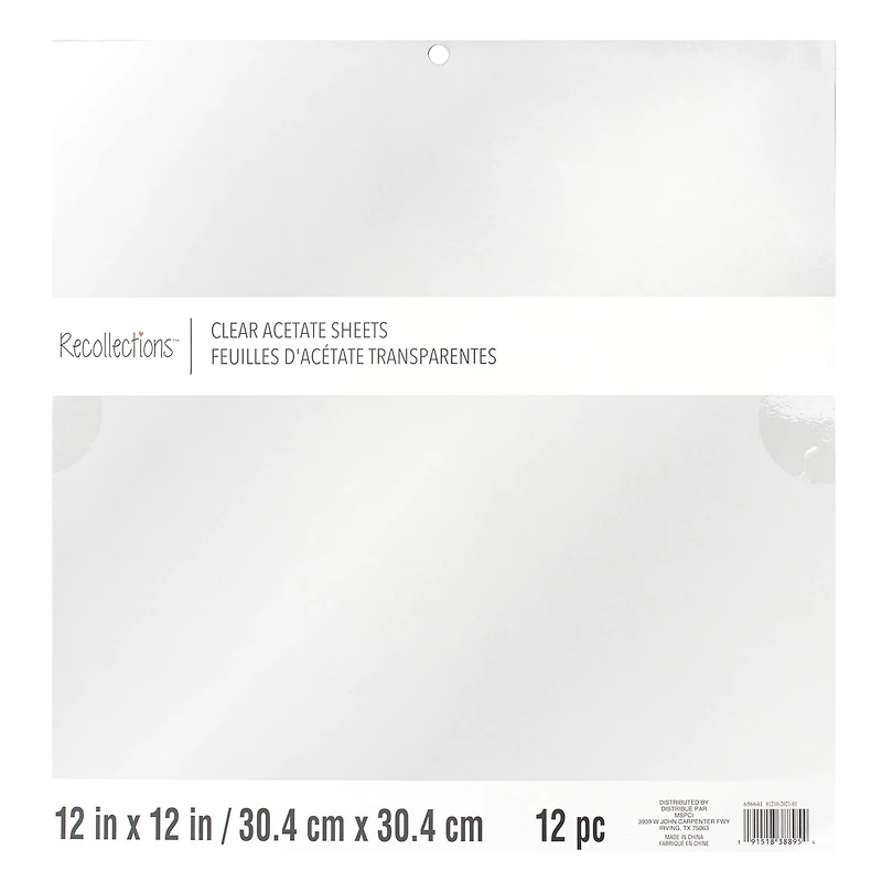 Clear Acetate Sheets by Recollections™, 12" x 12"