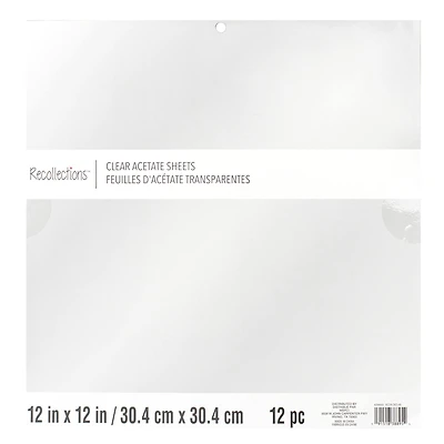 Clear Acetate Sheets by Recollections™, 12" x 12"