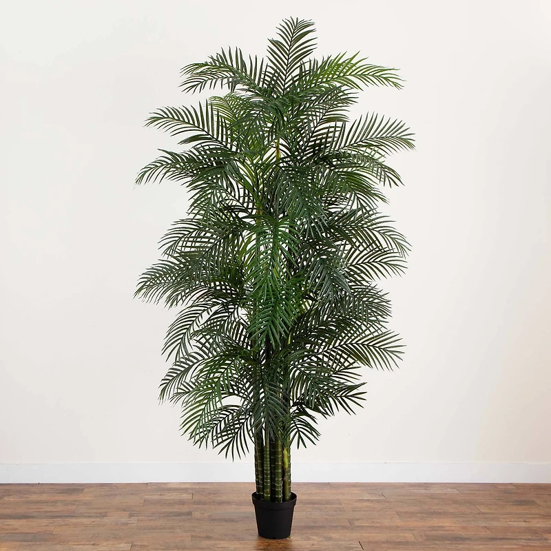 10ft. Potted Green UV Resistant Artificial Areca Palm Tree