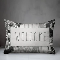 Spring Floral Patchwork Pillow 14" x 20" Throw Pillow