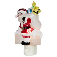 Glittered Santa Climbing Chimney Christmas Night Light - 6.25"