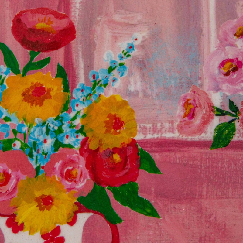 Hello Honey® 17.5" Flower Bamboo Fiber Tray with Handles