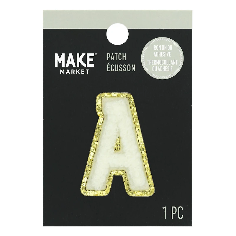 1.5" White Chenille Patch by Make Market